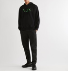 Valentino - Logo-Print Loopback Cotton-Blend Jersey Hoodie - Black