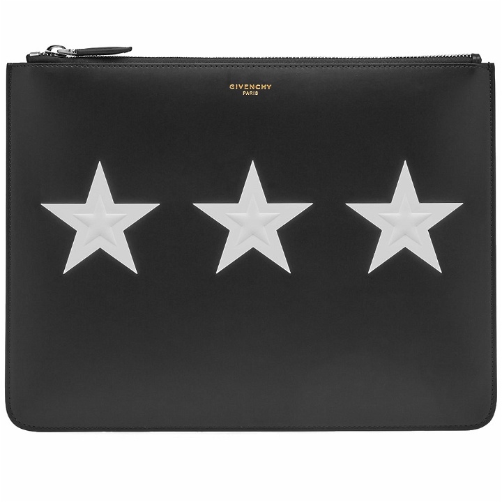 Photo: Givenchy Large White Stars Leather Pouch