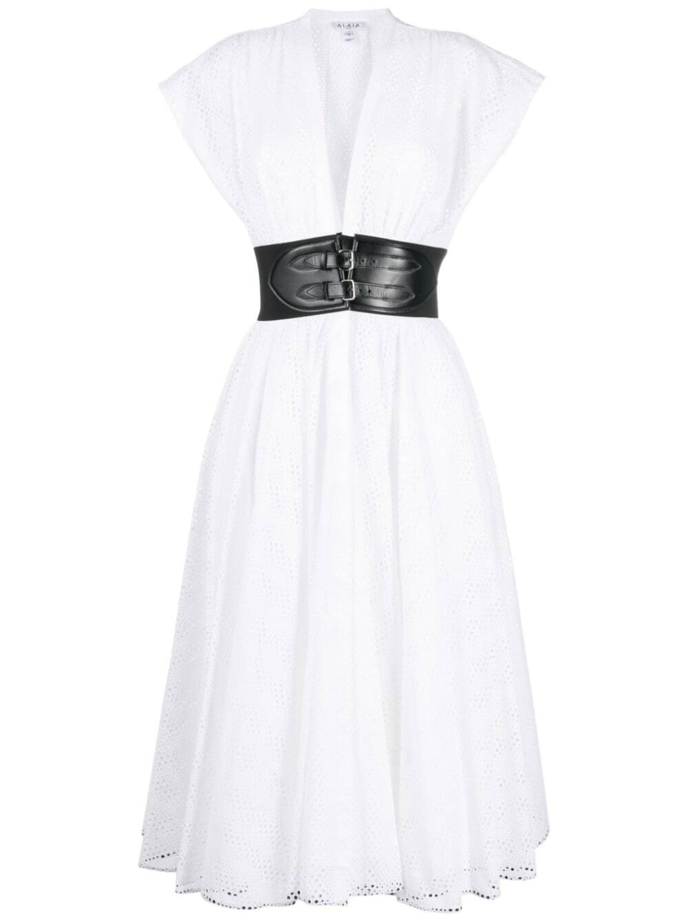 ALAÏA - Belted Midi Dress ALAÏA