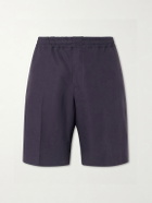 Zegna - Oasi Straight-Leg Linen Shorts - Blue