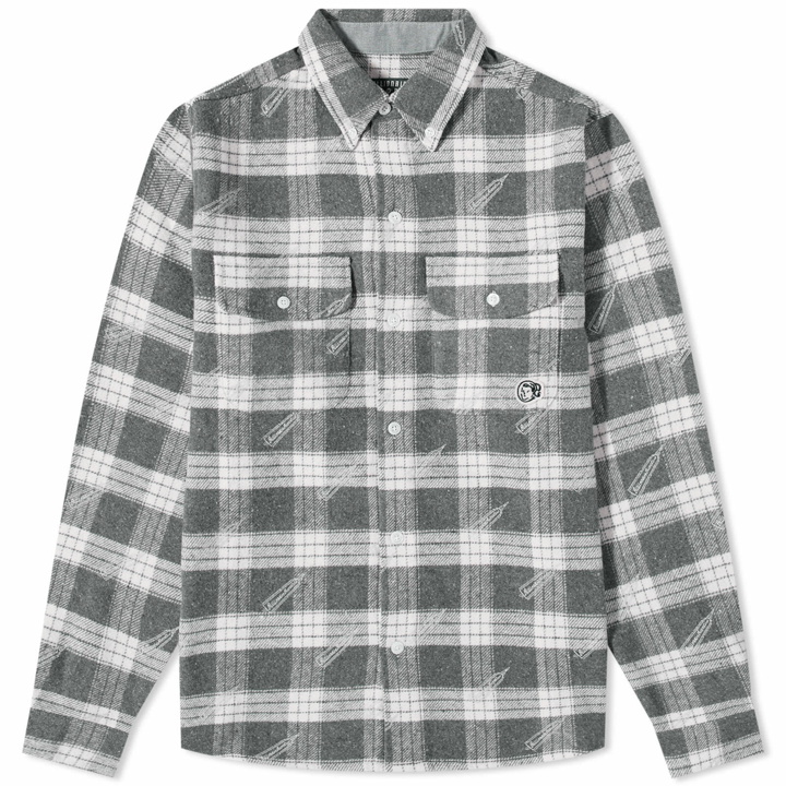 Photo: Billionaire Boys Club Men's Print Check Shirt in Grey Check
