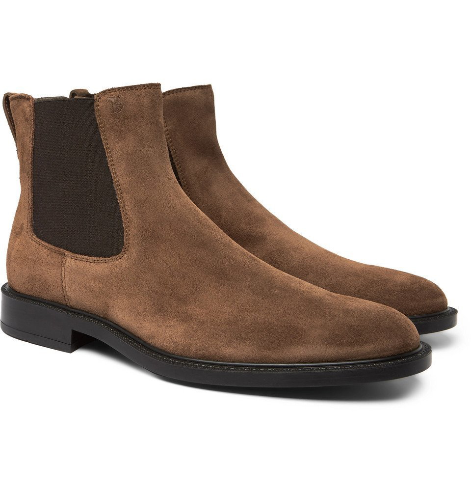 - Suede Chelsea Boots - - Brown
