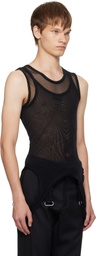 Mugler Black Garter Tank Top