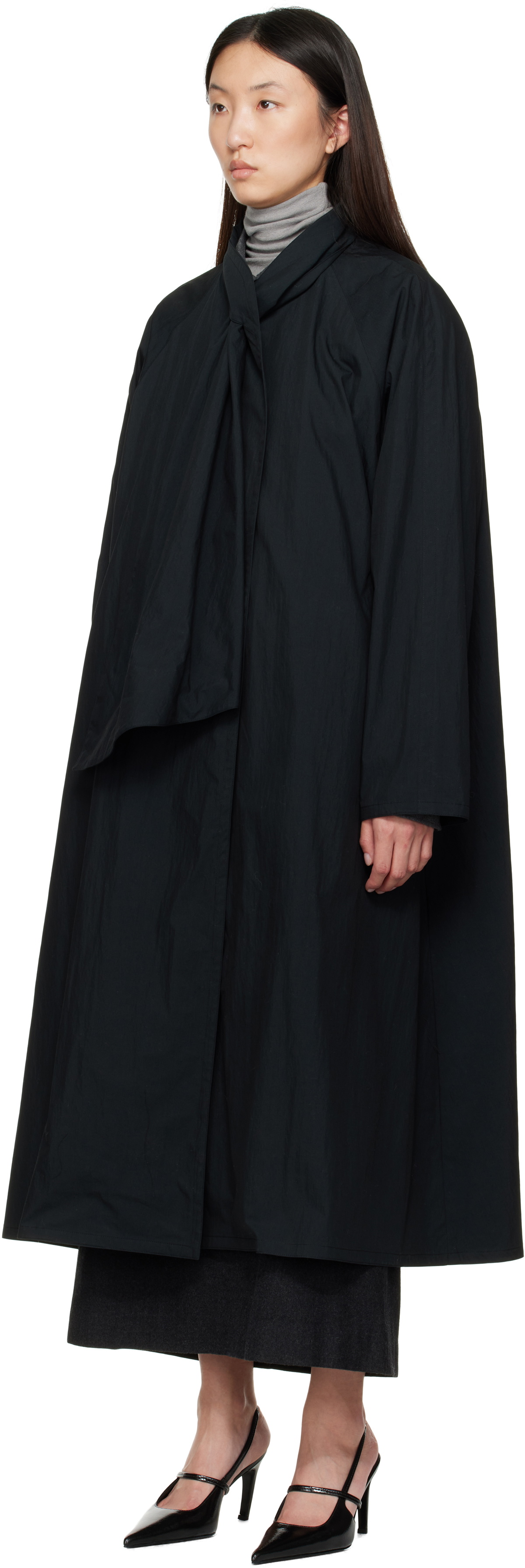 LE17SEPTEMBRE Navy Scarf Trench Coat