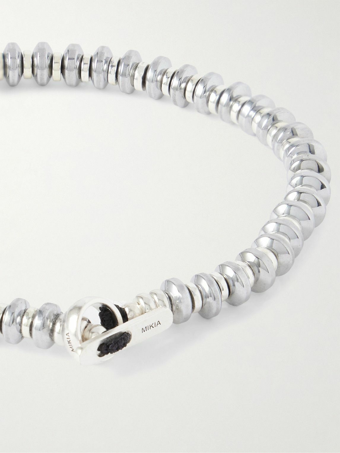 Mikia - Silver Hematite Beaded Bracelet - Silver