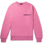CALVIN KLEIN 205W39NYC - Oversized Distressed Logo-Embroidered Loopback Cotton-Jersey Sweatshirt - Men - Pink