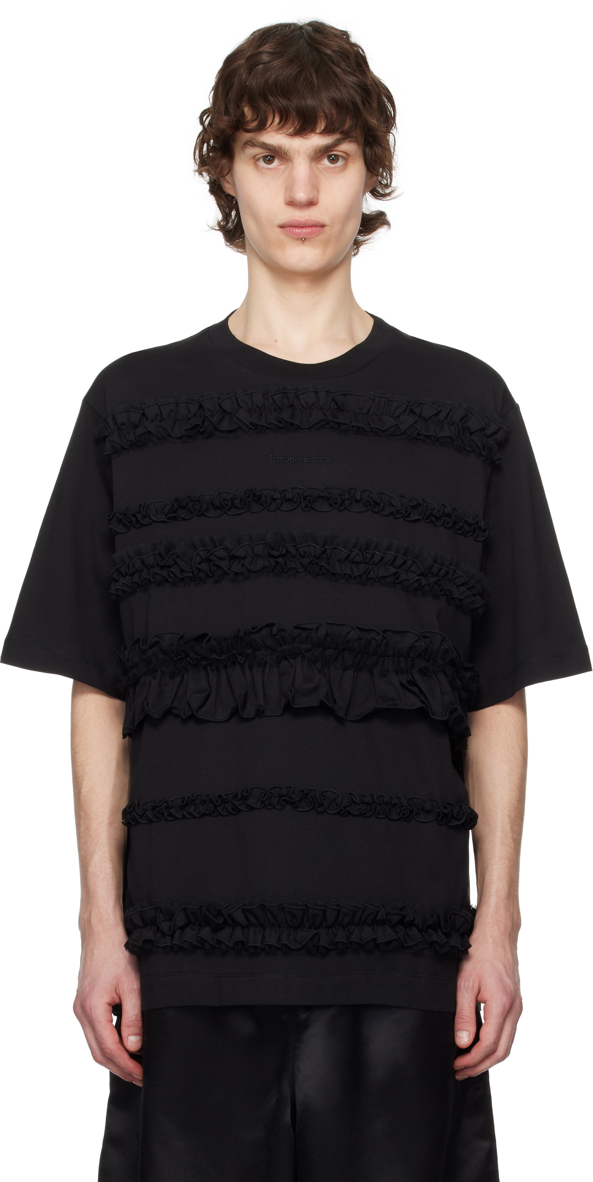 Simone Rocha Black Ruffle Frill T-shirt Simone Rocha Simone Rocha Black Ruffle Frill T-shirt Simone Rocha