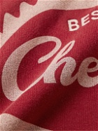 CHERRY LA - Logo-Embroidered Cotton-Jersey Sweatshirt - Red