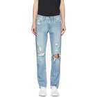 Frame Denim Blue LHomme Slim Raw Edge Jeans