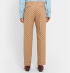 Gucci - Slim-Fit Logo-Jacquard Cotton-Blend Suit Trousers - Beige