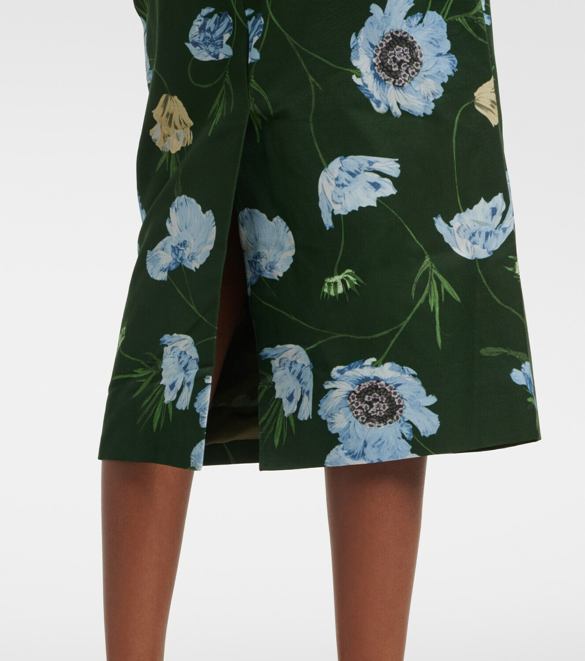 Erdem Floral cotton-blend faille midi dress
