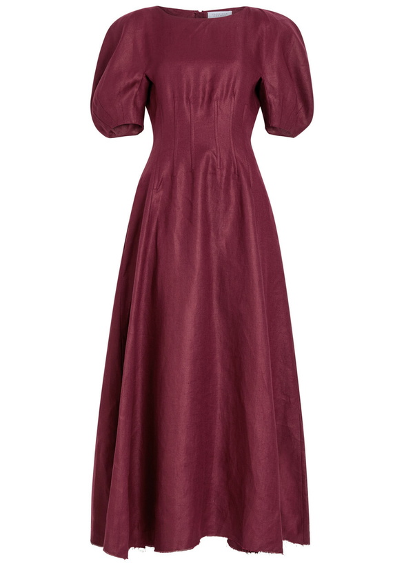 Photo: Gabriela Hearst Ranya Linen Maxi Dress Bordeaux