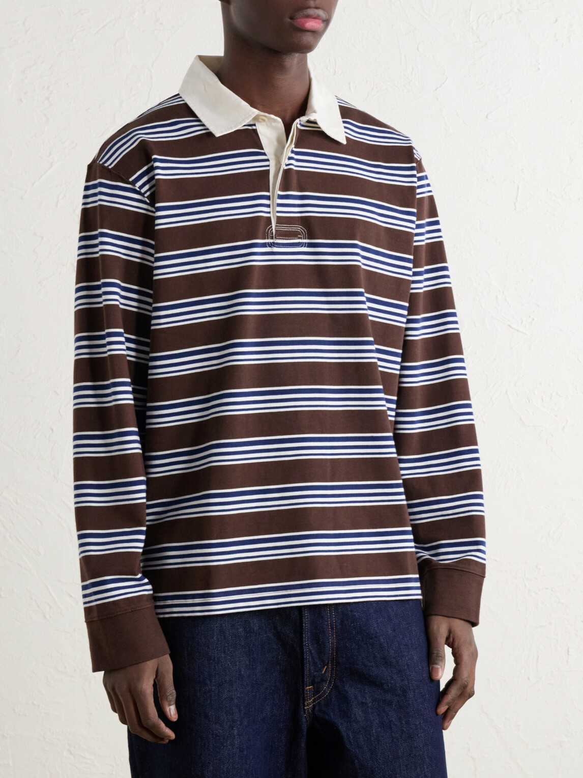 Corridor - Striped Cotton-Jersey Polo Shirt - Brown