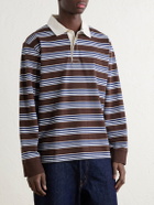 Corridor - Striped Cotton-Jersey Polo Shirt - Brown