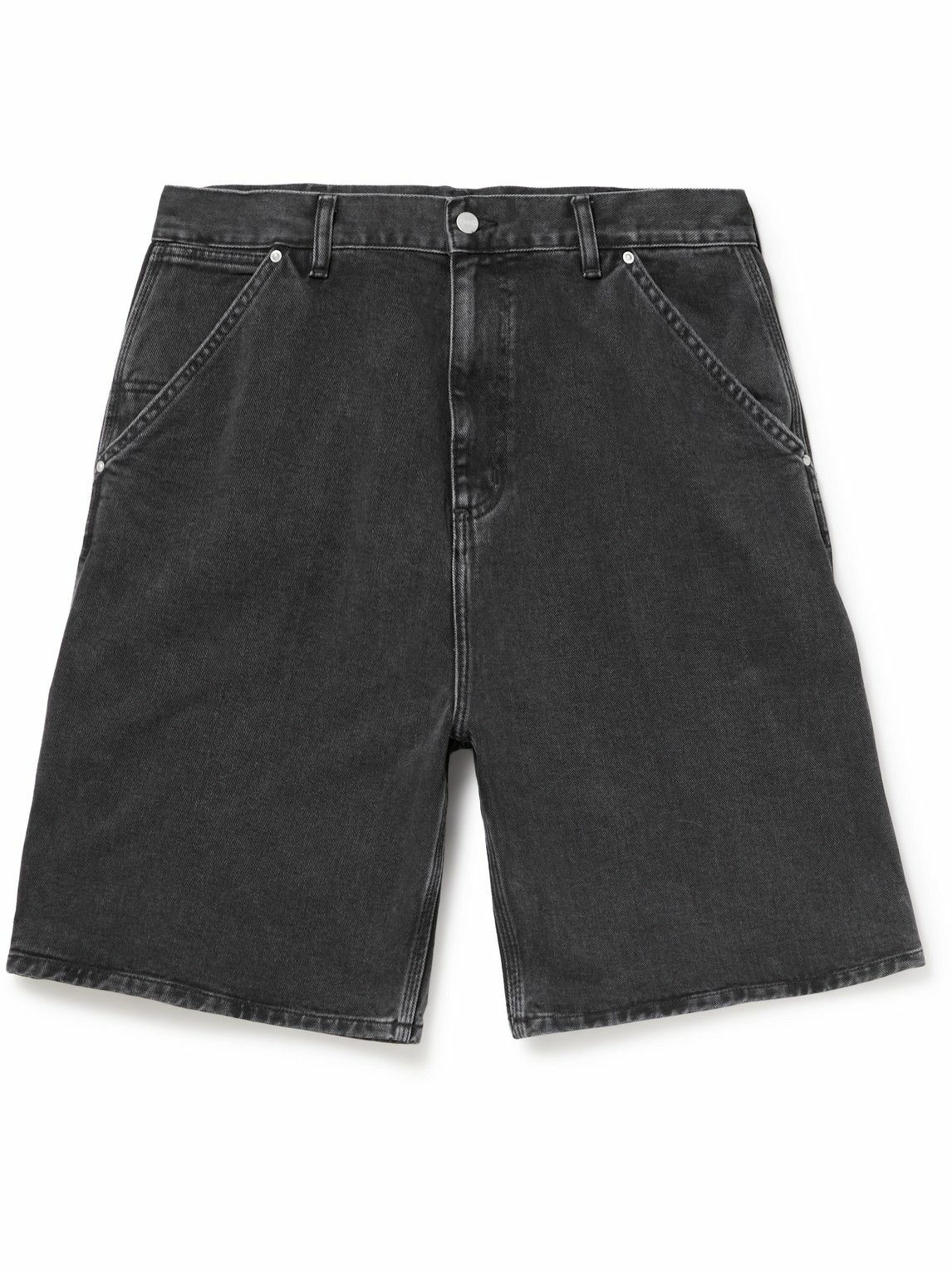 Carhartt WIP - Rivet Wide-Leg Organic Denim Shorts - Black
