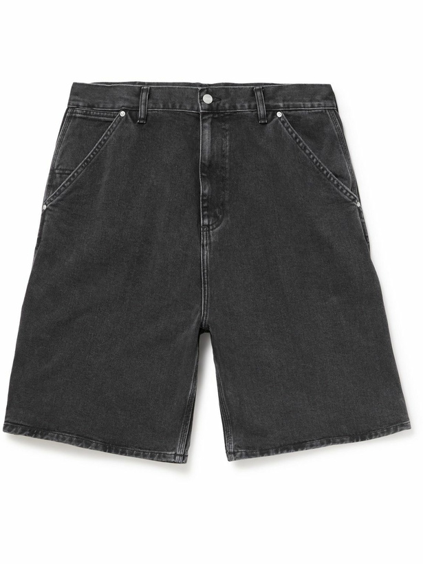 Photo: Carhartt WIP - Rivet Wide-Leg Organic Denim Shorts - Black