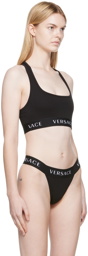 Versace Underwear Black Logo Bra