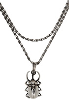 Alexander McQueen Silver Beetle Necklace