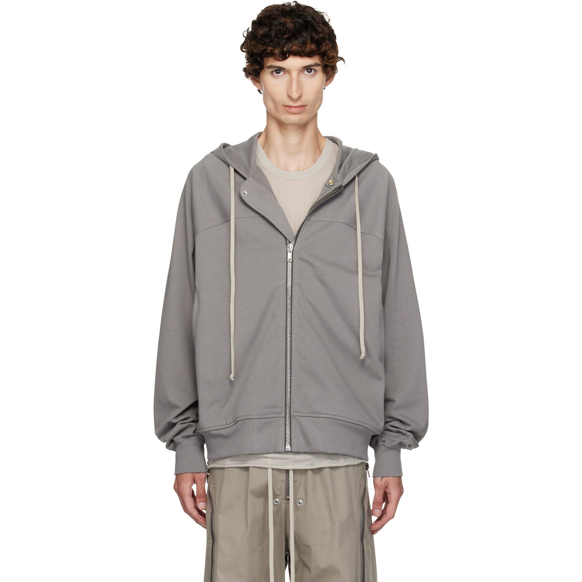 Rick Owens Gray Tower Windbreaker Hoodie