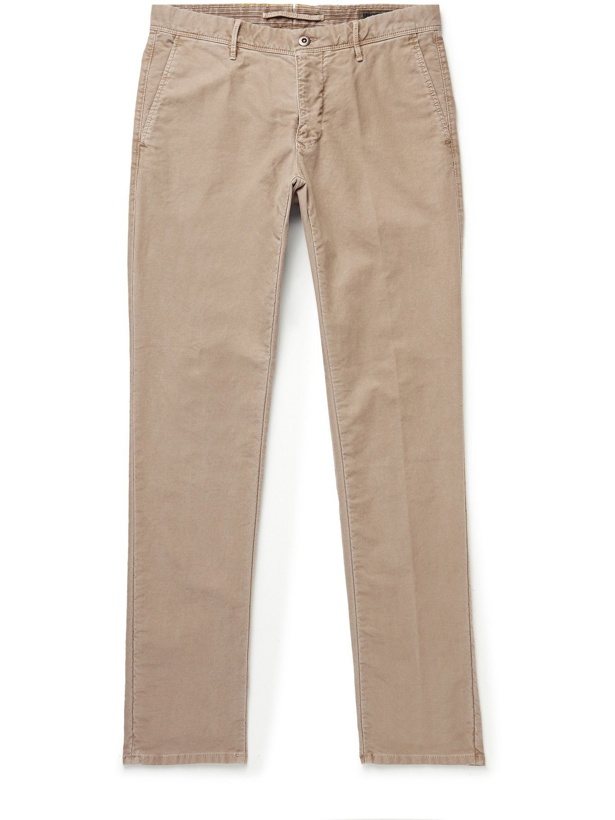 Photo: Incotex - Slim-Fit Cotton-Blend Twill Trousers - Neutrals