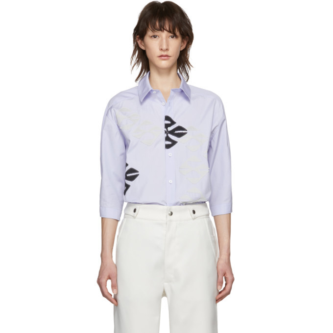 Kiko Kostadinov Purple Calcutta Three-Quarter Sleeve Shirt Kiko