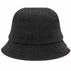 Visvim Men's Tweed Dome Bucket Hat in Black