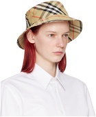 Burberry Beige Check Cotton Blend Bucket Hat
