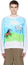Sky High Farm Workwear White Printed Sweatshirt