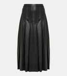 Veronica Beard Herson pleated faux leather midi skirt