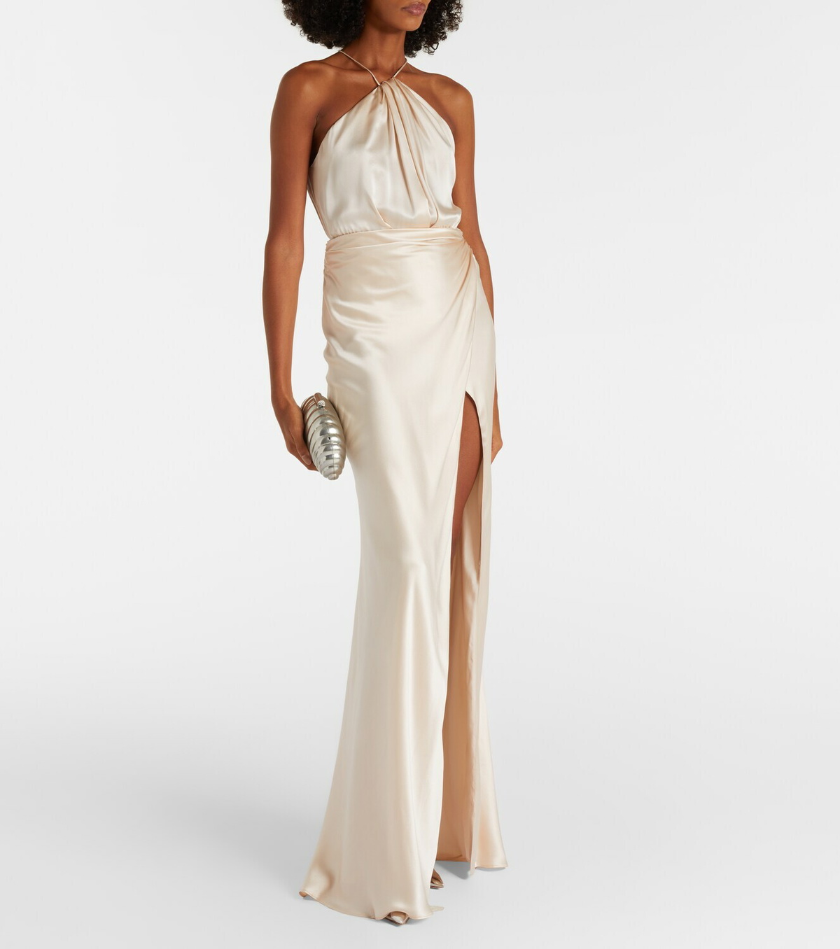 The Sei Halterneck silk satin gown