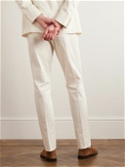 Caruso - Tapered Pleated Cotton-Blend Suit Trousers - Neutrals