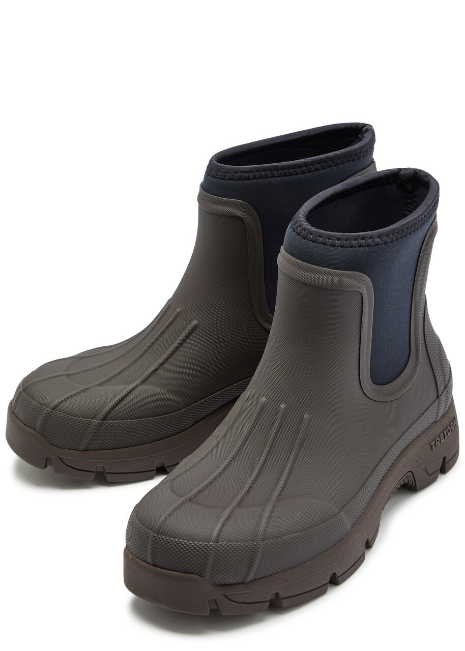 Kassl Editions X Tretorn Marie Rubber Ankle Boots Brown