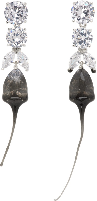 Photo: Ottolinger Silver & Black Diamond Tear Dip Earrings