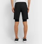 Satisfy - Studio Slim-Fit Layered Stretch-Jersey Shorts - Black