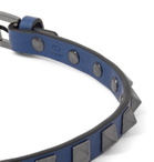 VALENTINO - Valentino Garavani Rockstud Leather Bracelet - Blue