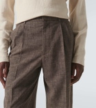 The Row Silas silk, linen, and wool straight pants