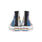 Converse Silver and Multicolor Chuck 70 Pride High Sneakers