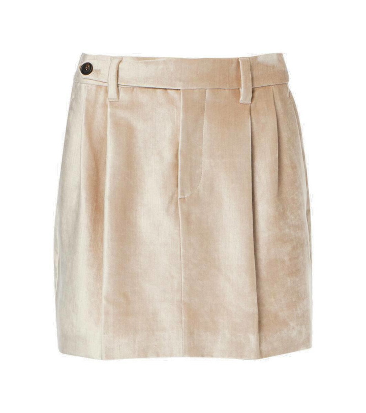 Photo: Brunello Cucinelli Cotton-blend velvet miniskirt