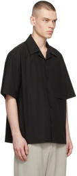 Solid Homme Black Cotton Shirt