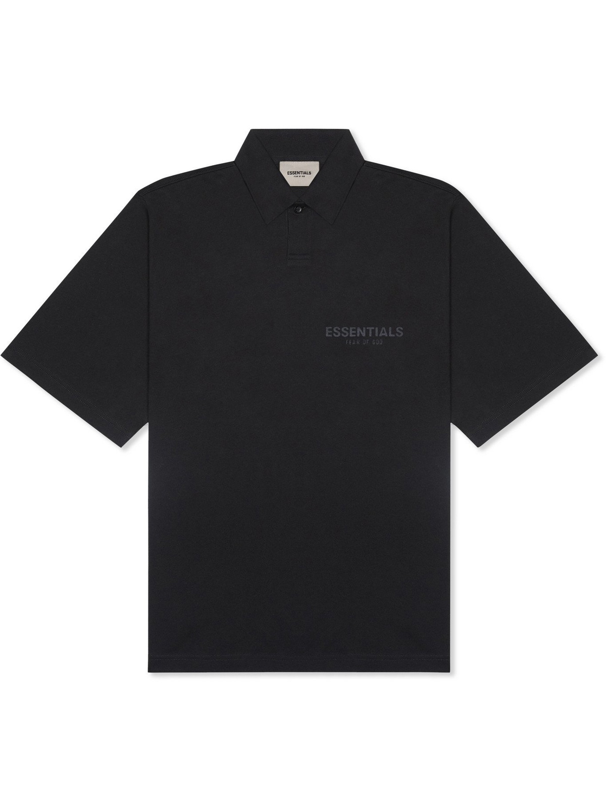 Fear of God Essentials - Logo-Print Cotton-Jersey Polo Shirt - Black