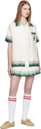 Casablanca White Tennis Pleated Silk Miniskirt
