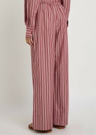 Faithfull The Brand Tone Striped Straight-leg Cotton Trousers Red