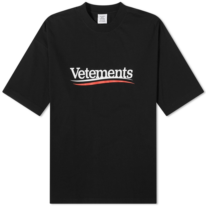 Photo: Vetements Men's Campaign Logo T-Shirt in Black