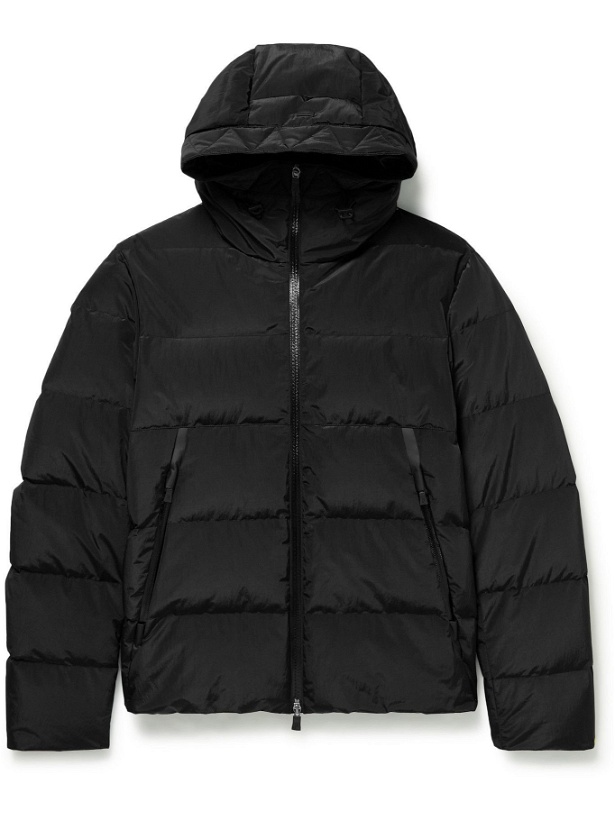 Photo: Herno Laminar - Winter Opalescent Slim-Fit Quilted Shell Hooded Down Jacket - Black