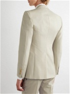 Alexander McQueen - Pinstriped Wool and Mohair-Blend Blazer - Neutrals