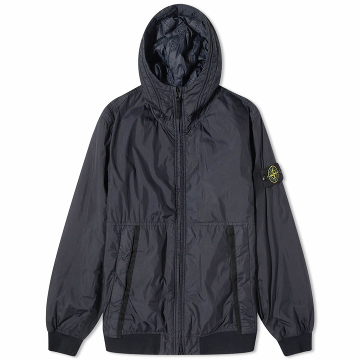 Photo: Stone Island Men's Crinkle Reps Hooded Jacket in Navy Blue