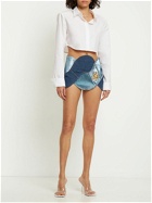 AREA - Rope Cotton Blend Denim Mini Skirt
