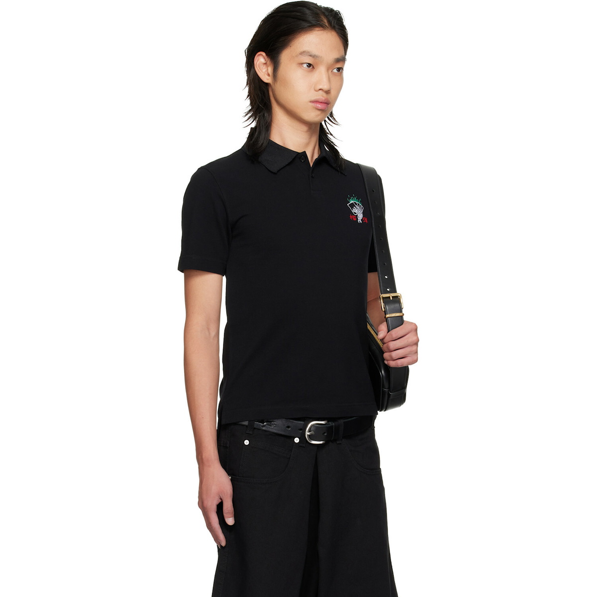 LU'U DAN Black 'Blacklisted School Boy' Polo