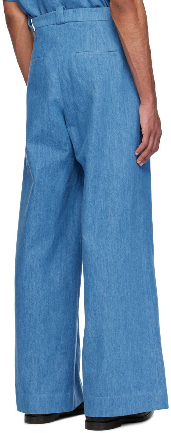 King & Tuckfield Blue Wide-Leg Jeans