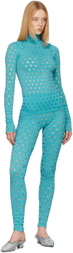 Maisie Wilen SSENSE Exclusive Blue Perforated Leggings